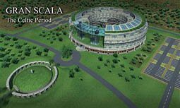 A computer generated image of one of the proposed casino and historical complexes, the Celtic period at the proposed Las Vegas style casino complex baptised Gran Scala in the desert region of Los Monegros near Zaragoza, 27 November 2007.