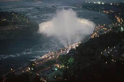 CANADA - AUGUST 01: Niagara Falls as seen at night from the Canadian side, Niagara Falls, Ontario, Canada (Photo by James L. Amos/National Geographic/Getty Images)