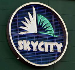 AUCKLAND, NEW ZEALAND - APRIL 22: Sky City casino signage. (Photo by Michael Bradley/Getty Images)