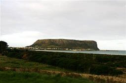 STANLEY, AUSTRALIA - MAY 18: The geological feature known as The Nut rises from the sea May 18, 2008 in Stanley, Australia.